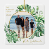 Tropische kerstboom op Hawaiian Mele Kalikimaka Keramisch Ornament (Achterkant)
