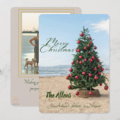 Tropische Kerstboom op het Strand | Kerstkaart voo (Voorkant / Achterkant)