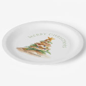 Tropische kerstboom papieren bordje (Gekanteld)