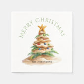 Tropische kerstboom servet (Voorkant)