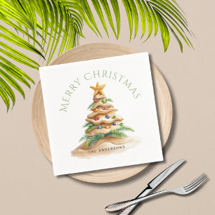 Tropische kerstboom servet