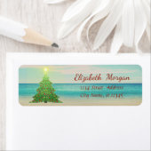 Tropische kerstboom, strand etiket (Insitu)