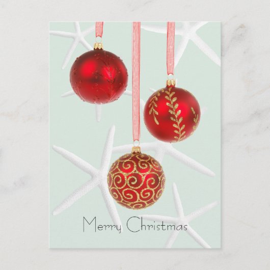 Tropische kerstBriefkaarten met rode staarten Feestdagenkaart (Voorkant)