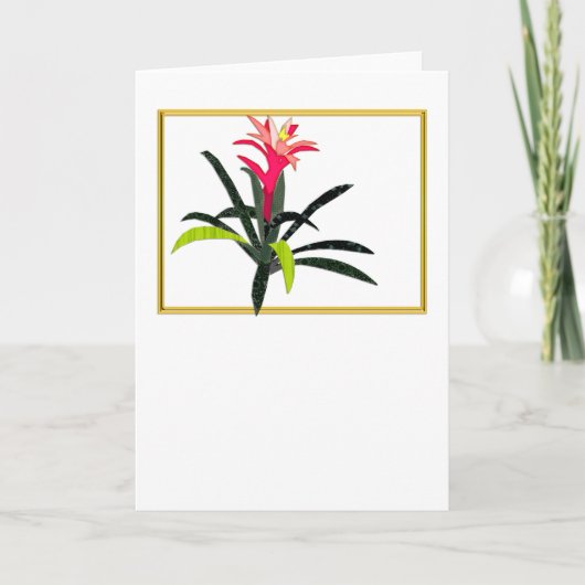 Tropische kerstbromeliad feestdagen kaart (Voorkant)