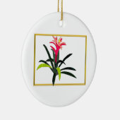 Tropische kerstbromeliad keramisch ornament (Rechts)