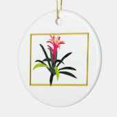 Tropische kerstbromeliad keramisch ornament (Links)