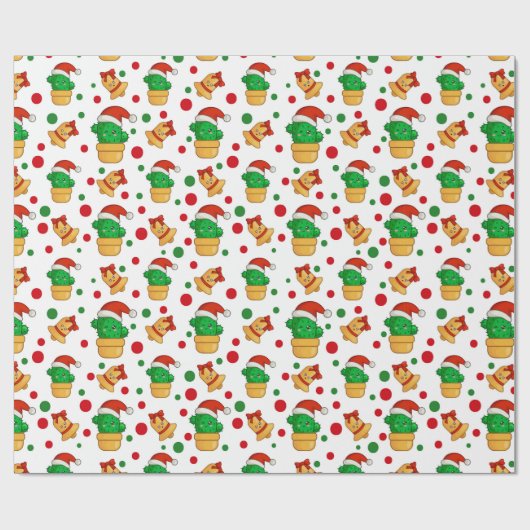 Tropische kerstcactus cadeaupapier (Vlak)