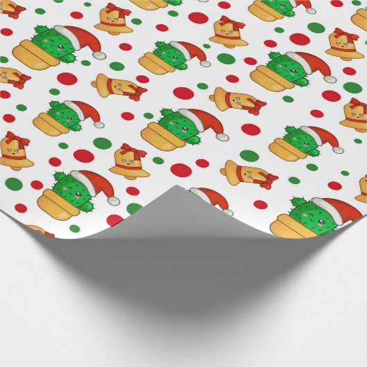Tropische kerstcactus cadeaupapier (Hoek)
