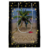 Tropische kerstcadeau medium cadeauzakje (Achterkant)