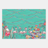 Tropische kerstcadeaubladen voor feestdagen inpakpapier vel (Voorkant 3)