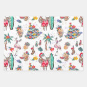 Tropische kerstcadeaubladen voor feestdagen inpakpapier vel (Voorkant 2)