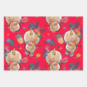 Tropische kerstcadeaubladen voor feestdagen inpakpapier vel (Voorkant)