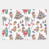 Tropische kerstcadeaubladen voor feestdagen inpakpapier vel (Voorkant 2)