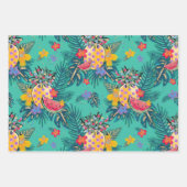 Tropische kerstcadeaubladen voor feestdagen inpakpapier vel (Voorkant)