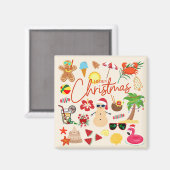 Tropische kerstcruisedeur magneet (Voorkant / Achterkant)