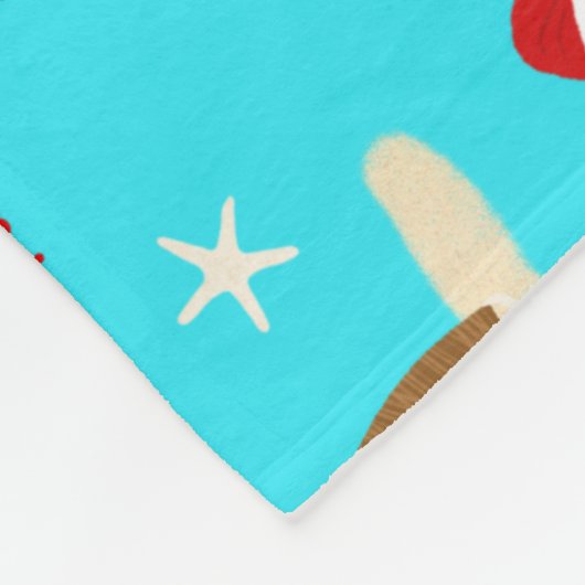 Tropische kerstdagen met kersthonden fleece deken (Hoek)