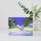 Tropische kerstdolfijn feestdagenkaart (Staand voorkant)