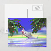 Tropische kerstdolfijn feestdagenkaart (Voorkant / Achterkant)