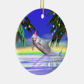 Tropische kerstdolfijn keramisch ornament (Rechts)