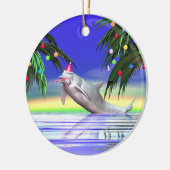 Tropische kerstdolfijn keramisch ornament (Links)