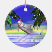 Tropische kerstdolfijn keramisch ornament (Achterkant)