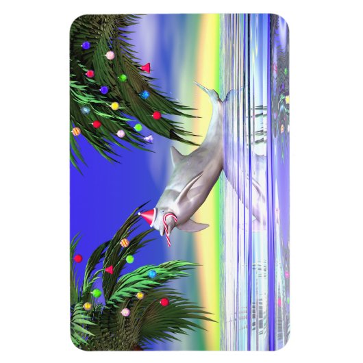 Tropische kerstdolfijn magneet (Verticaal)