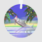 Tropische kerstdolfijn ornament (achterkant)