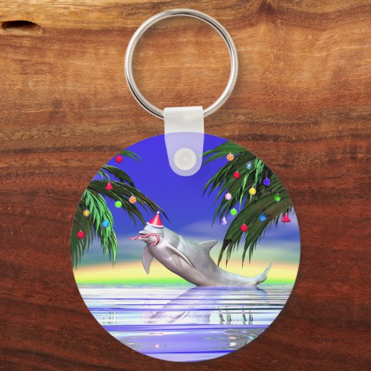 Tropische kerstdolfijn sleutelhanger (Voorkant)