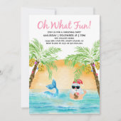 Tropische Kerstfeest Mermaid Wat Een Feestje Kaart (Voorkant)
