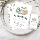 Tropische Kerstfeest Pool Party Verjaardag Kaart