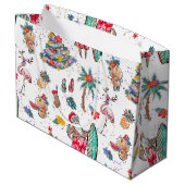 Tropische kerstfeestdag cadeautas (Achterkant Gekanteld)