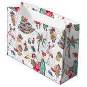 Tropische kerstfeestdag cadeautas (Voorkant Gekanteld)