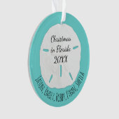 Tropische kerstfeestdag voor Seafoam Sand Dollar Ornament (voorkant)