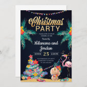 Tropische kerstfeestkaart kaart (Voorkant / Achterkant)