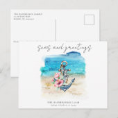 Tropische kerstfeestkaart voor kustdieren aankondigingskaart (Voorkant / Achterkant)