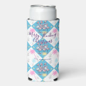 Tropische Kerstflamingo's Seltzer Blikjeskoeler (Seltzer Voorkant)