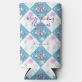 Tropische Kerstflamingo's Seltzer Blikjeskoeler (Voorkant)