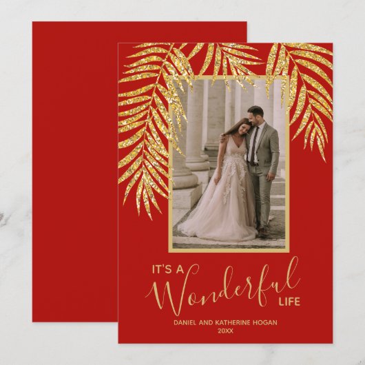 Tropische kerstfoto feestdagenkaart (Voorkant / Achterkant)