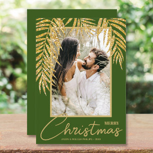 Tropische kerstfoto feestdagenkaart