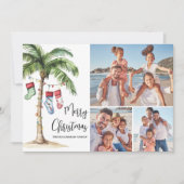 Tropische Kerstfoto op het Strand Feestdagenkaart (Voorkant)