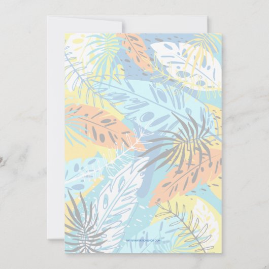 Tropische kerstfoto van Greenery Feestdagenkaart (Achterkant)