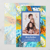 Tropische kerstfoto van Greenery Feestdagenkaart (Voorkant / Achterkant)