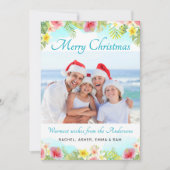 Tropische kerstfoto van Merry Feestdagenkaart (Voorkant)