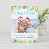 Tropische kerstfoto van Merry Feestdagenkaart (Staand voorkant)