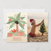 Tropische kerstfotofeestkaart feestdagenkaart (Voorkant)