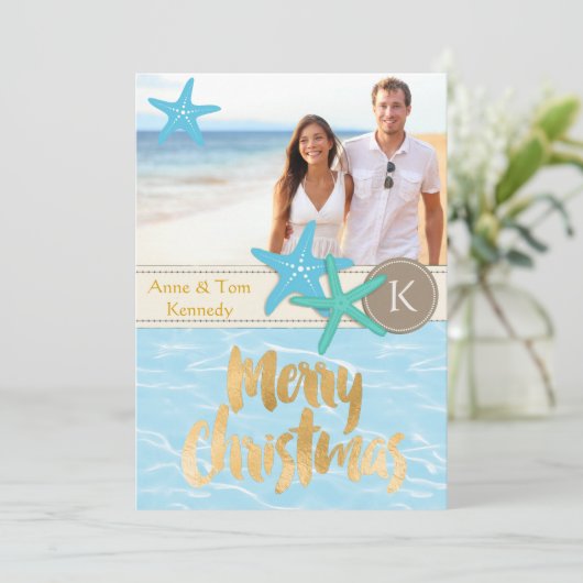 Tropische kerstfoto's Kaart (Staand voorkant)