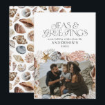 Tropische kerstfoto's met warme zeeen en begroetin feestdagenkaart<br><div class="desc">Tropische,  warme kerstzeeen en groeten moderne,  elegante,  leuke fotovakantiekaart</div>