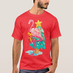 Tropische kerstgevarenlantaarns met gevierd flamin t-shirt