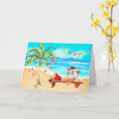 Tropische kerstkaart kaart (Gele Bloem)