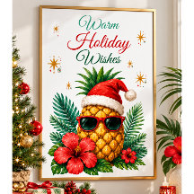 Tropische Kerstkaart met Ananas | Warme Feestdagen